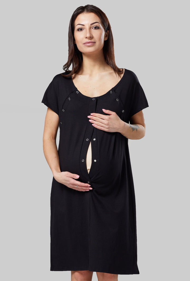 Koszula Ciążowa i do Porodu z Guzikami