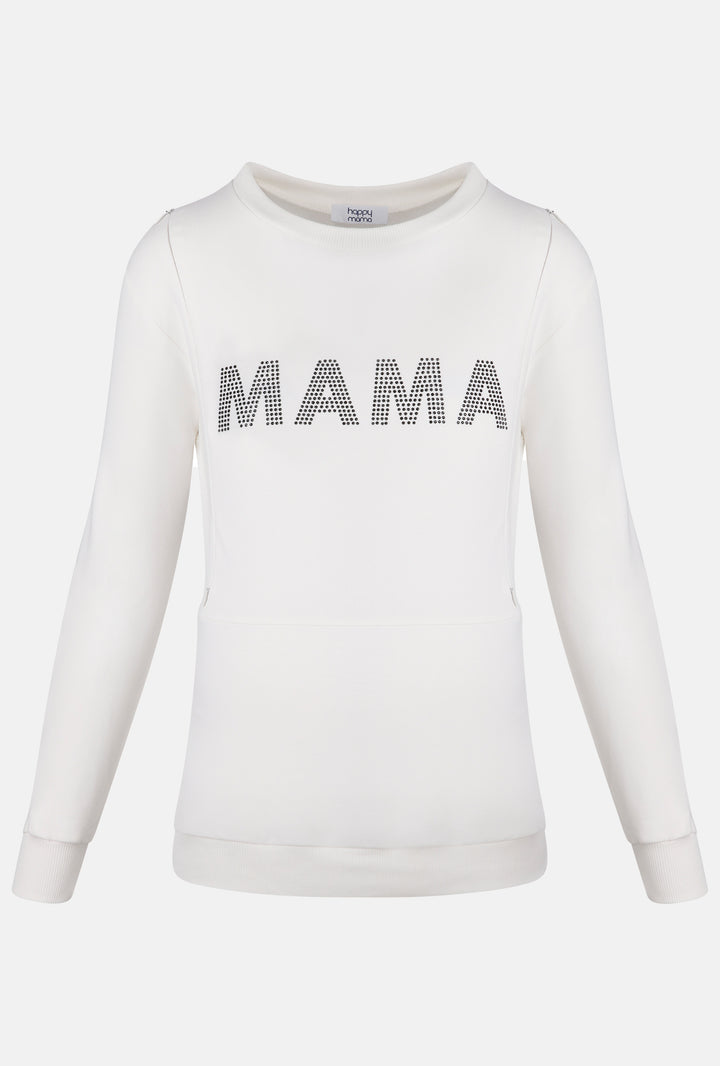 Bluza Ciążowa z Błyszczącym Napisem "MAMA"