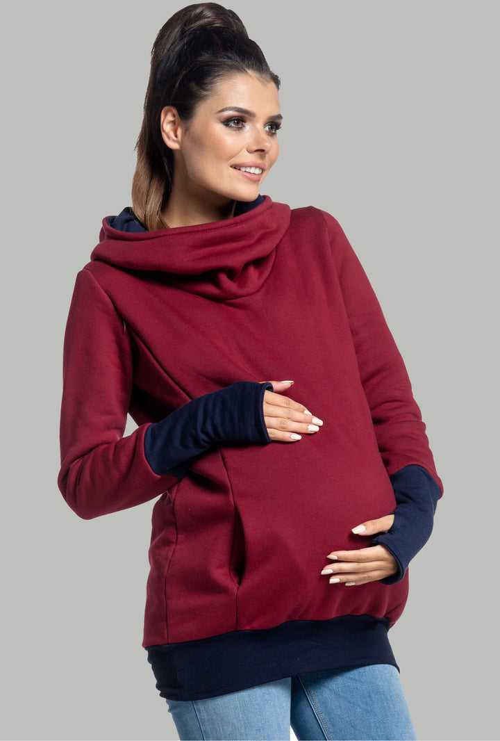 Bawełniana Bluza Ciążowa z Funkcją Karmienia