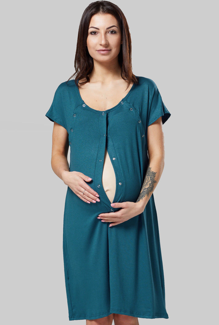 Koszula Ciążowa i do Porodu z Guzikami
