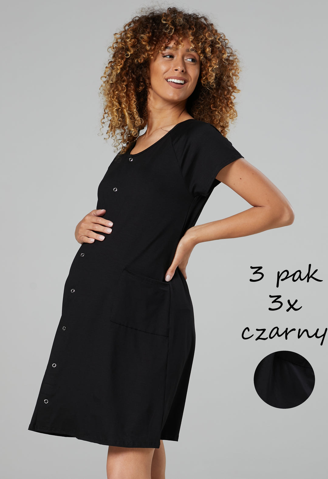 3 Pak - Zestaw Koszul Ciążowych do Porodu i Karmienia